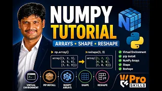 NumPy Tutorial for Beginners Virtual Environment pip Install Arrays Reshape Python Course