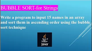 Bubble Sort for Arrays in JAVA