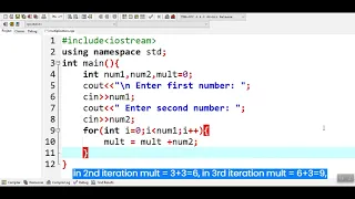How to multiply two numbers without using multiplication operator in C