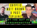 Matt Brown Posted This and I Had to Respond - Hidden Occult Meaning Inside