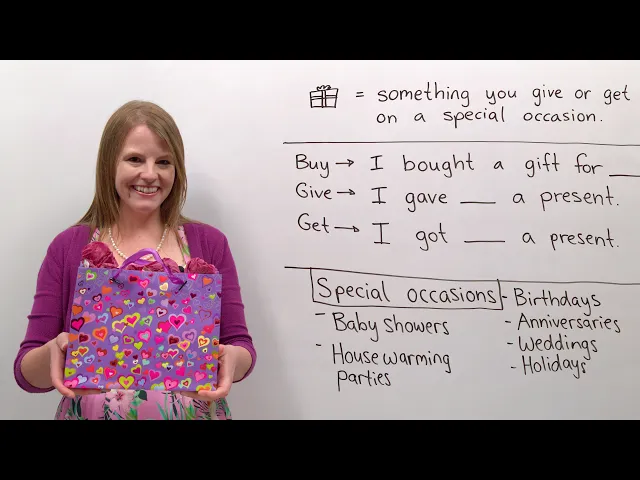 Video: EASY ENGLISH CONVERSATION: Learn to Talk About GIFTS & PRESENTS