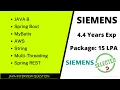 Siemens Advance Java Developer interview