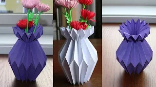 How To Make A Paper Flower Vase DIY Simple Paper Craft 