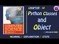 Python Classes and object 12th computer science book Chapter 10 in tami Start to Study