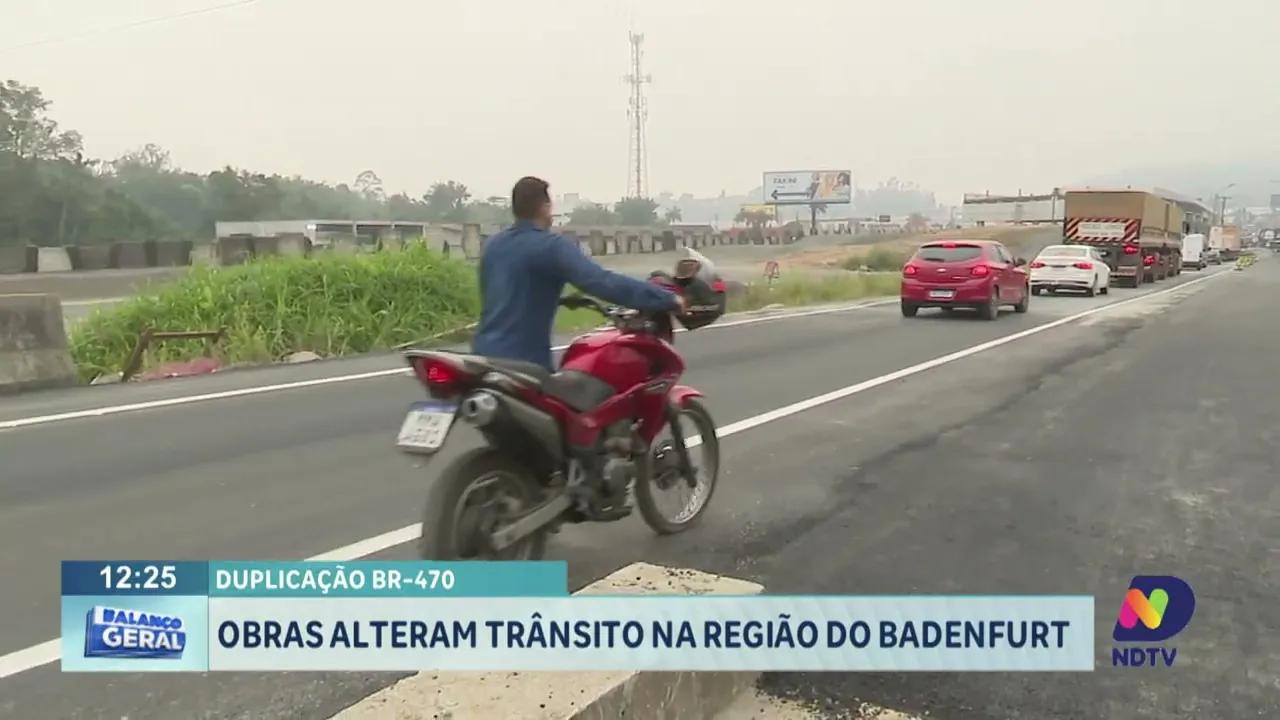 Duplicação BR-470: obras alteram trânsito na região do Badenfurt