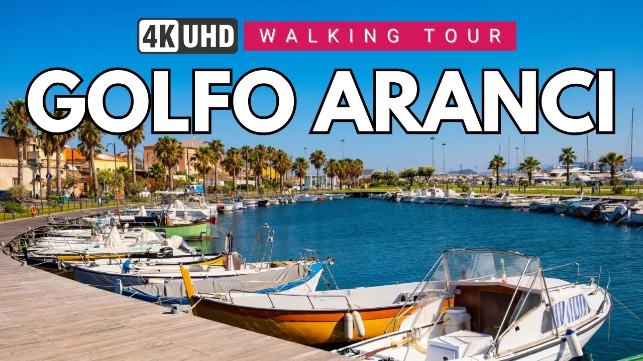 BEACH AND CITY -  GOLFO ARANCI, SARDINIA 🇮🇹 | COSTA SMERALDA WALKING TOUR IN 4K 60FPS | ITALY