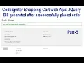 Codeigniter Shopping Cart Bill generated after a successfully placed order Part-5
