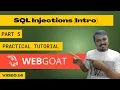 WebGoat 8 SQL Injection Tutorial What is SQL Injection Cyber World Hindi