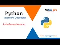 Palindrome Number Python Programs in Hindi for Interviews