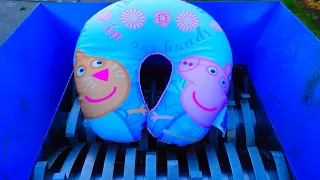 Peppa Pig Pillow Vs Shredder EXPERIMENT Dangerous  Peppa Pig Pillow Vs Shredder EXPERIMENT Dangerous