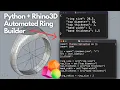 Python and Rhino3D Automated Ring Builder CAD 3d modelling with Rhinoceros3d