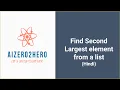 Find Second Largest element from a list in Hindi Second max element of list