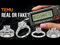 Testing Moissanite Engagement Rings from Temu Real or Glass Presidium Gem Tester 2