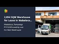 2 854 SQM Warehouse for Lease in Mabalacat Pampanga