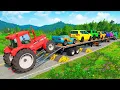 Download Lagu Flatbed Trailer McQueen Transportation with Truck - Speedbumps vs Cars vs Train - BeamNG.Drive #15