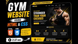 Gym Landing Page Tutorial Pure HTML CSS No Talking ASMR Coding