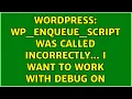 Wordpress wp - enqueue