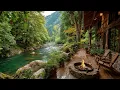 Lagu Springtime Riverside Cabin Porch with Peaceful Nature Sounds \u0026 Campfire