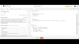 Print Name and age in Java using class