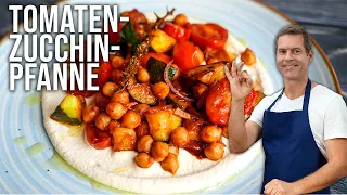 Tomaten-Zucchini-Pfanne mit Kichererbsen – in 20 Minuten!