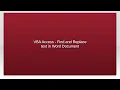 VBA Access - Find and Replace text in Word Document