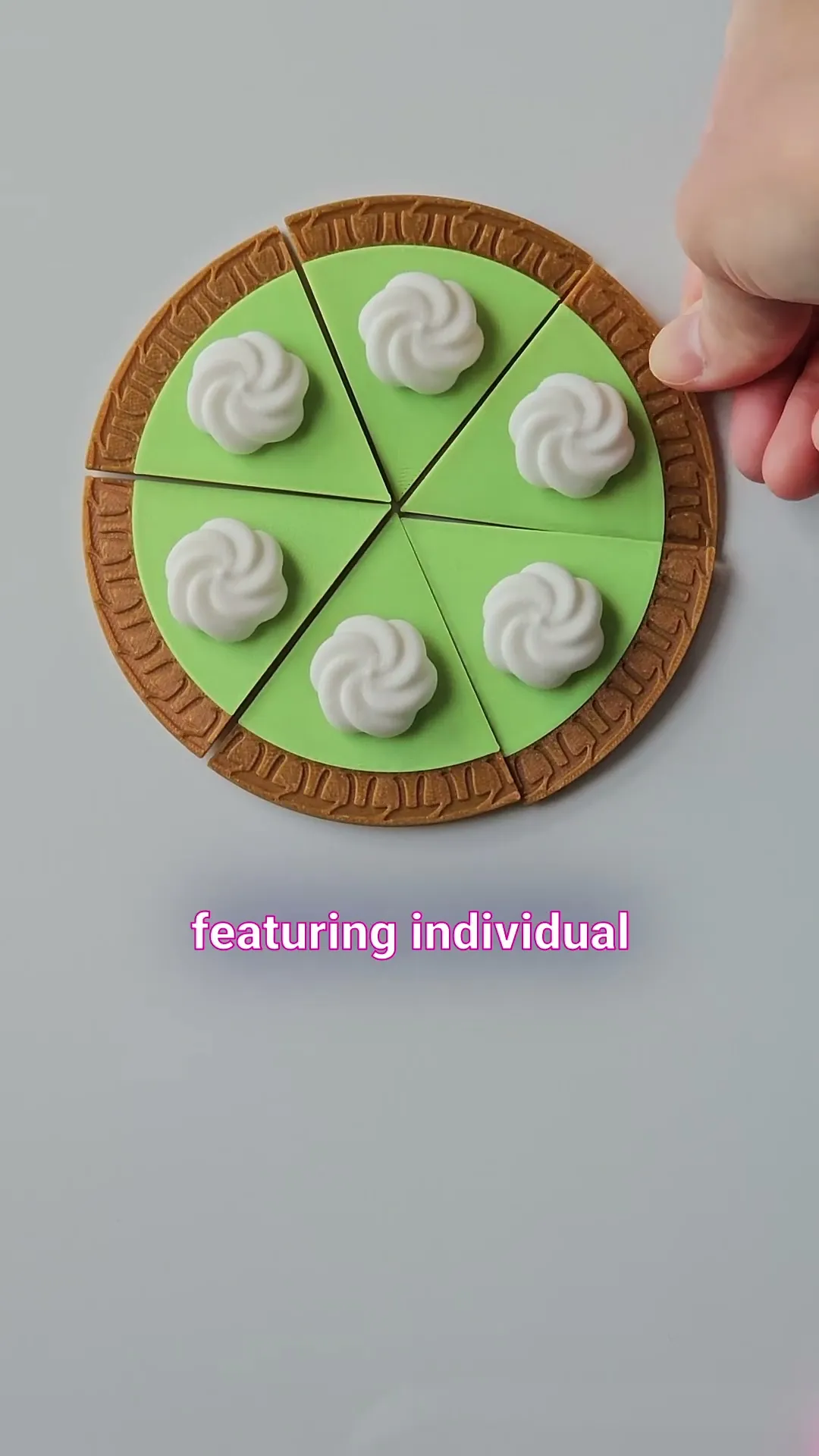 March Magnets - Day 14 #marchmagnets | Stackable 1/6 pie slice with whipped cream dollop