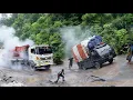 Lagu Penuh Perjuangan Sulit !!! Mobil Jumping Dan Truk Trailer Gagal Nanjak Di Batu Jomba