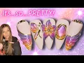 Super Pretty 3D Spring Nail Art Ombre Chrome Butterfly Flower Nails Design