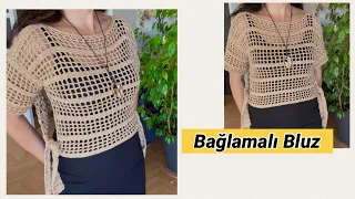 Tığişi Bağlamalı Bluz