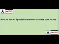 How to Use of Special Characters as data type in vba