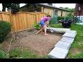 DIY Pavers Installation Timelapse Digging out sloped yard