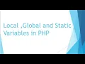 Local Global and static variables In PHP Hindi Urdu
