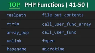 Top 100 PHP Functions 41 - 50 PHP Tutorial