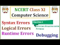 Syntax Errors Logical Errors and Runtime Errors in Python - Debugging in Python