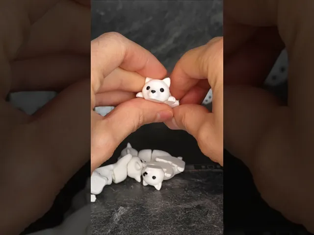 Tiny Arctic Baby Wolf / Bonus Design / Articulated Fidget Toy video thumbnail