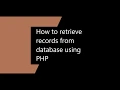 How to retrieve data from database using PHP object oriented