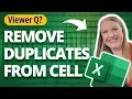 How to Remove Duplicates from a Single Cell in Excel EXCEL TIPS