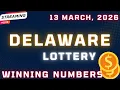 Delaware Day Lottery Results For - 13 Mar 2026