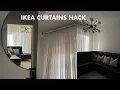 IKEA Curtains Hack Decorating my living room How to pinch pleat IKEA curtains Vlog