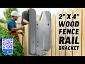 Wood Fence Rail Bracket For 2x4 Dimensional Lumber