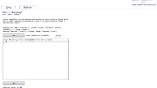 Map-1 topping1 Java Tutorial Codingbat com