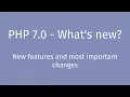 PHP 7 0 - What s new New features and most important changes