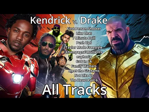 Download MP3 Kendrick VS Drake: ALL DISS TRACKS PLAYLIST- Not Like Us, J. Cole, Future, Rick Ross, Metro Boomin
