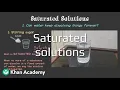 Saturated solutions Middle School Science Khan Academy