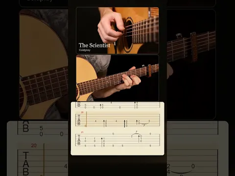 Learn The Scientist free | fingerstyle guitar #shorts