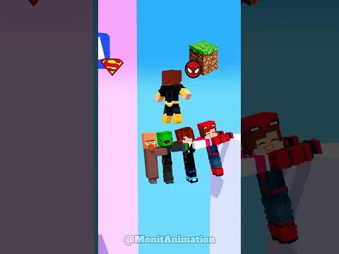 Roblox or Minecraft: JJ Spiderman Bridge - MAIZEN Minecraft Animation #shorts