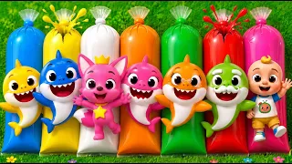 WOW! BABY SHARK & PINKFONG SURPRISE WATER BAGS! 🌈🦈 Daddy Shark, Mommy Shark & Friends!