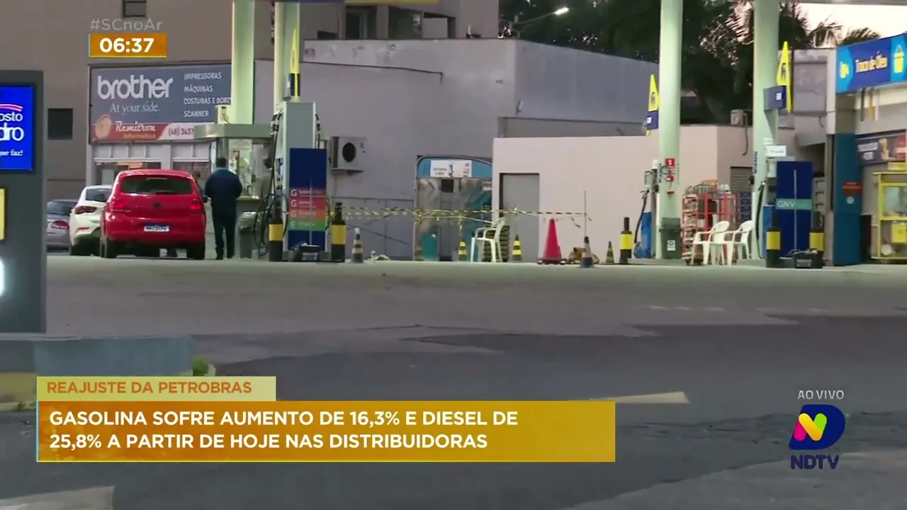 Petrobras anuncia reajuste nos preços da gasolina e do diesel às distribuidoras