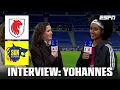 Lagu Lily Yohannes reacts to stunning halfway line goal for OL Lyonnes | UEFA Women's Champions League
