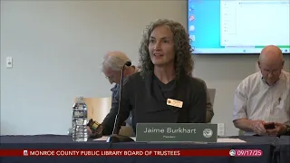 Monroe County Public Library Board of Trustees September 17 2025